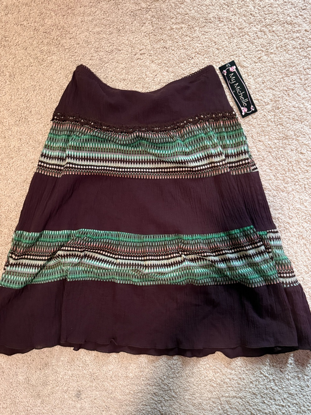 Y2K boho festival fairy grunge skirt